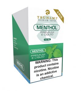 Tsunami Menthol flavored E-liquid nicotine