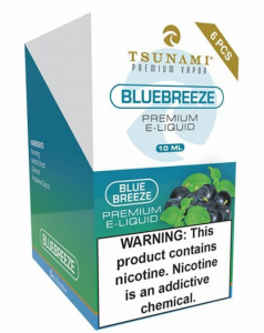 Tsunami Blue Breeze flavored E-Liquid nicotine